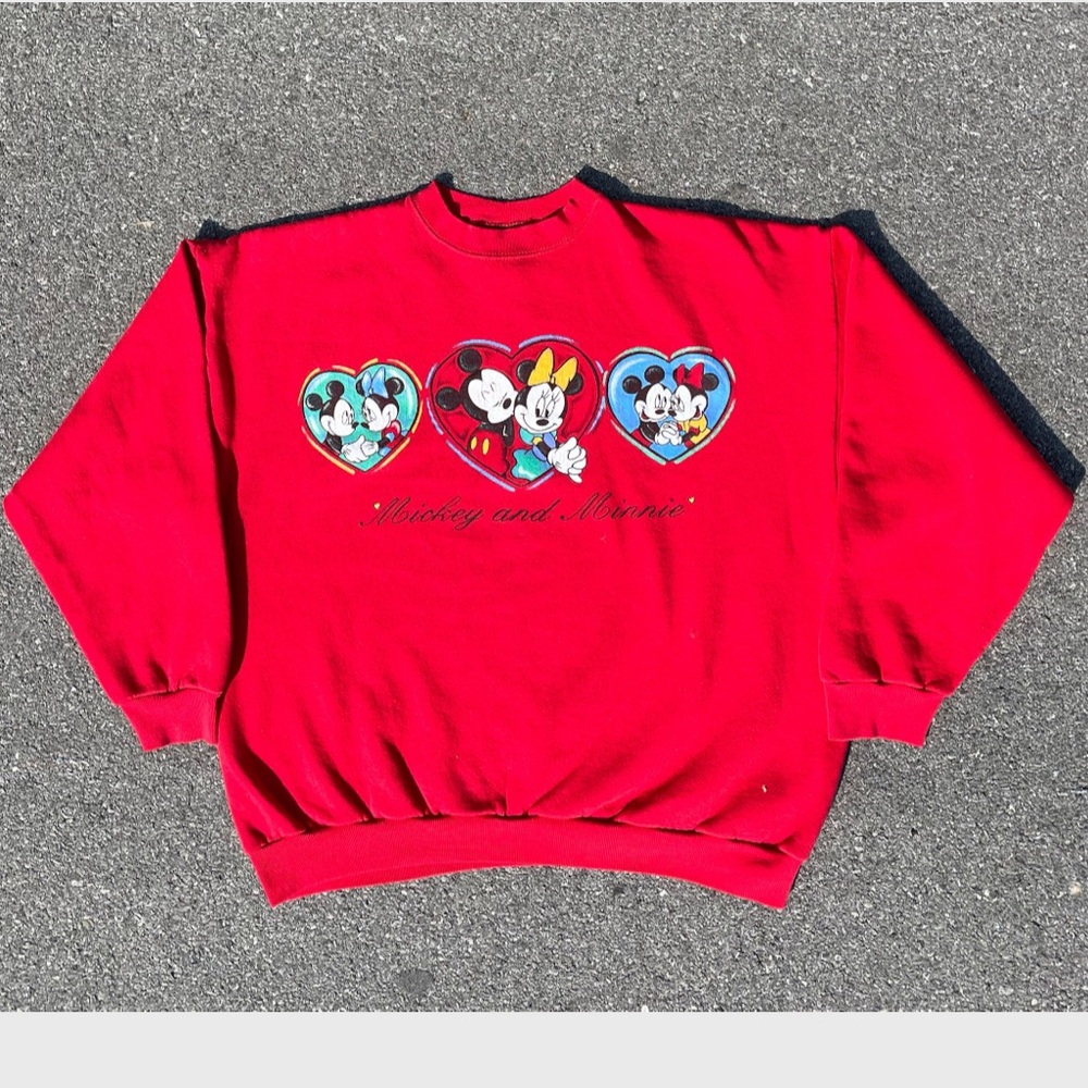 Mickey Loves Minnie 1990s Disney Mickey Unlimited Sweatshirt Men's Size (XL)